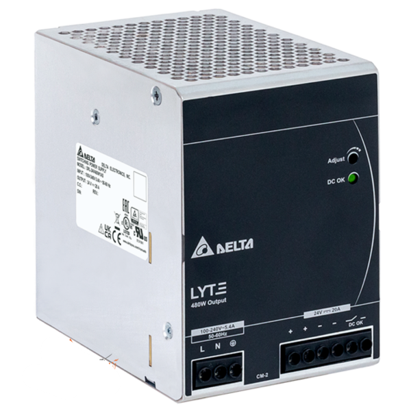 منبع تغذیه 20 آمپر 24 ولت ریلی دلتا مدل DRL24V480W1AA