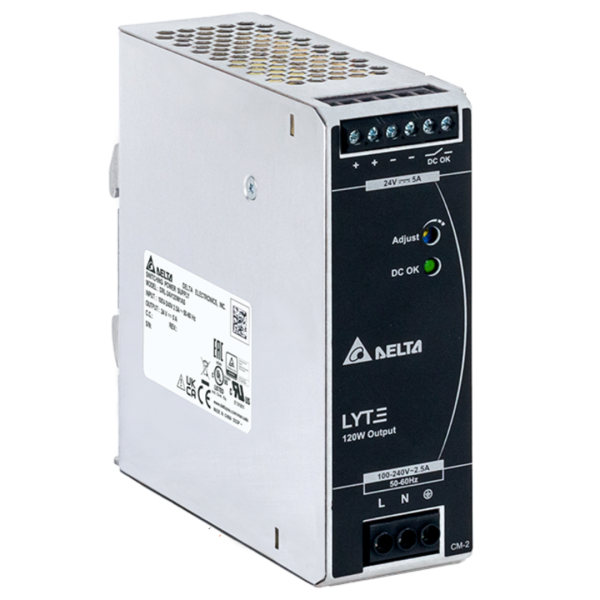 منبع تغذیه 5 آمپر 24 ولت ریلی دلتا مدل DRL24V120W1AA
